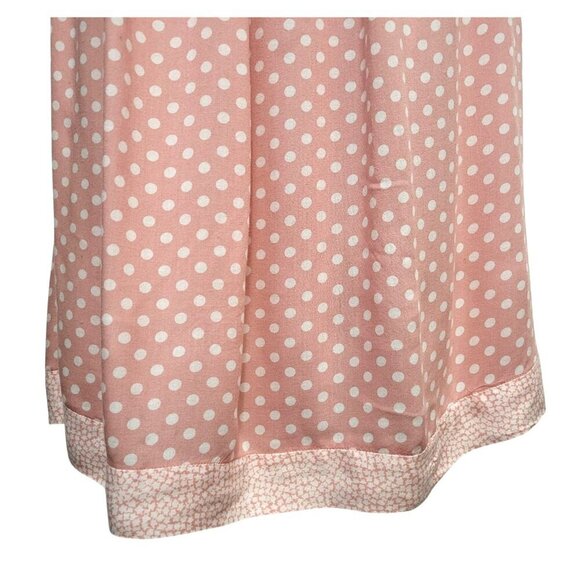 Vintage 1980s Jamie Brooke Pink Polka Dot Rayon Maxi Dress - Picture 7 of 13
